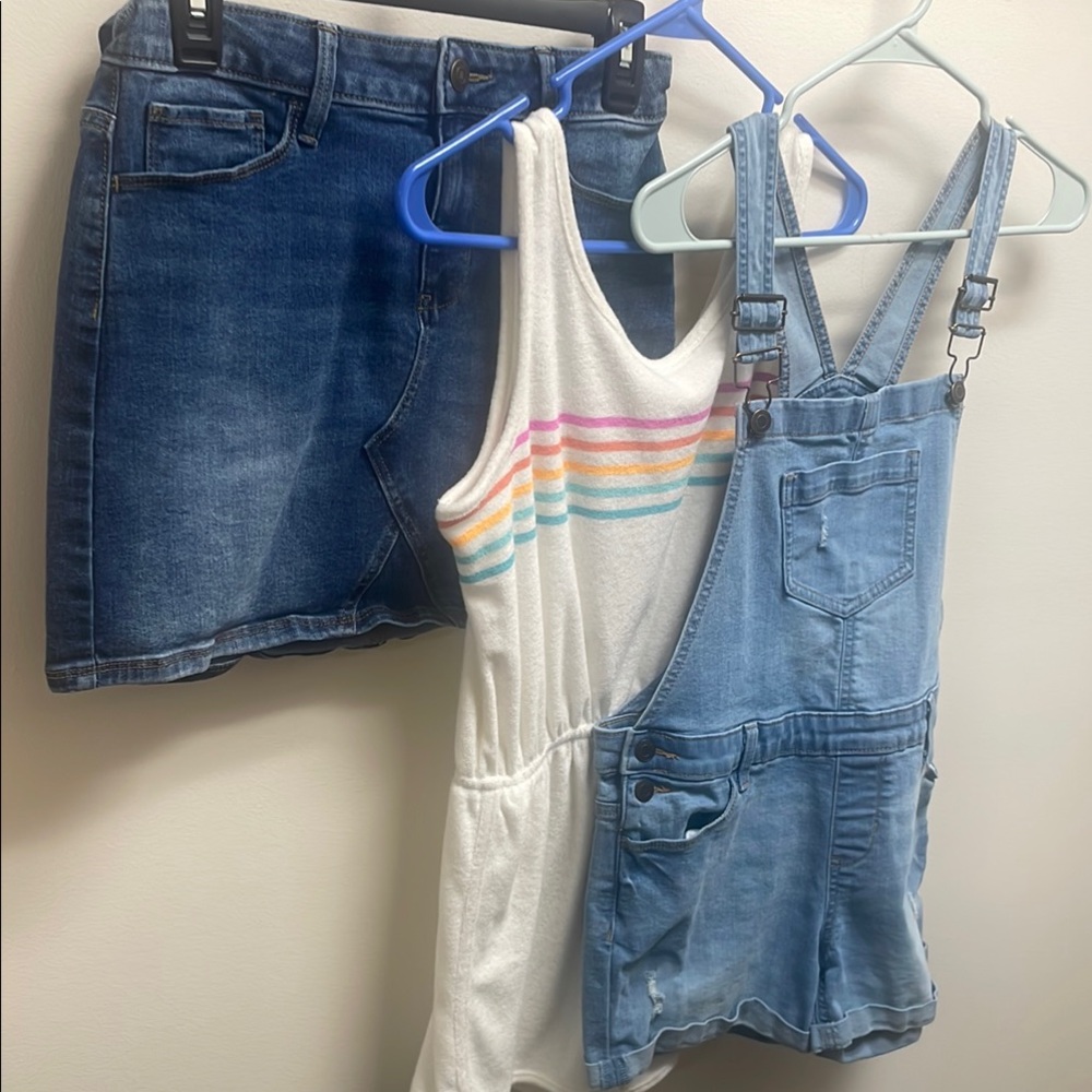 SO Girls’ Denim and Romper Bundle - Size XL